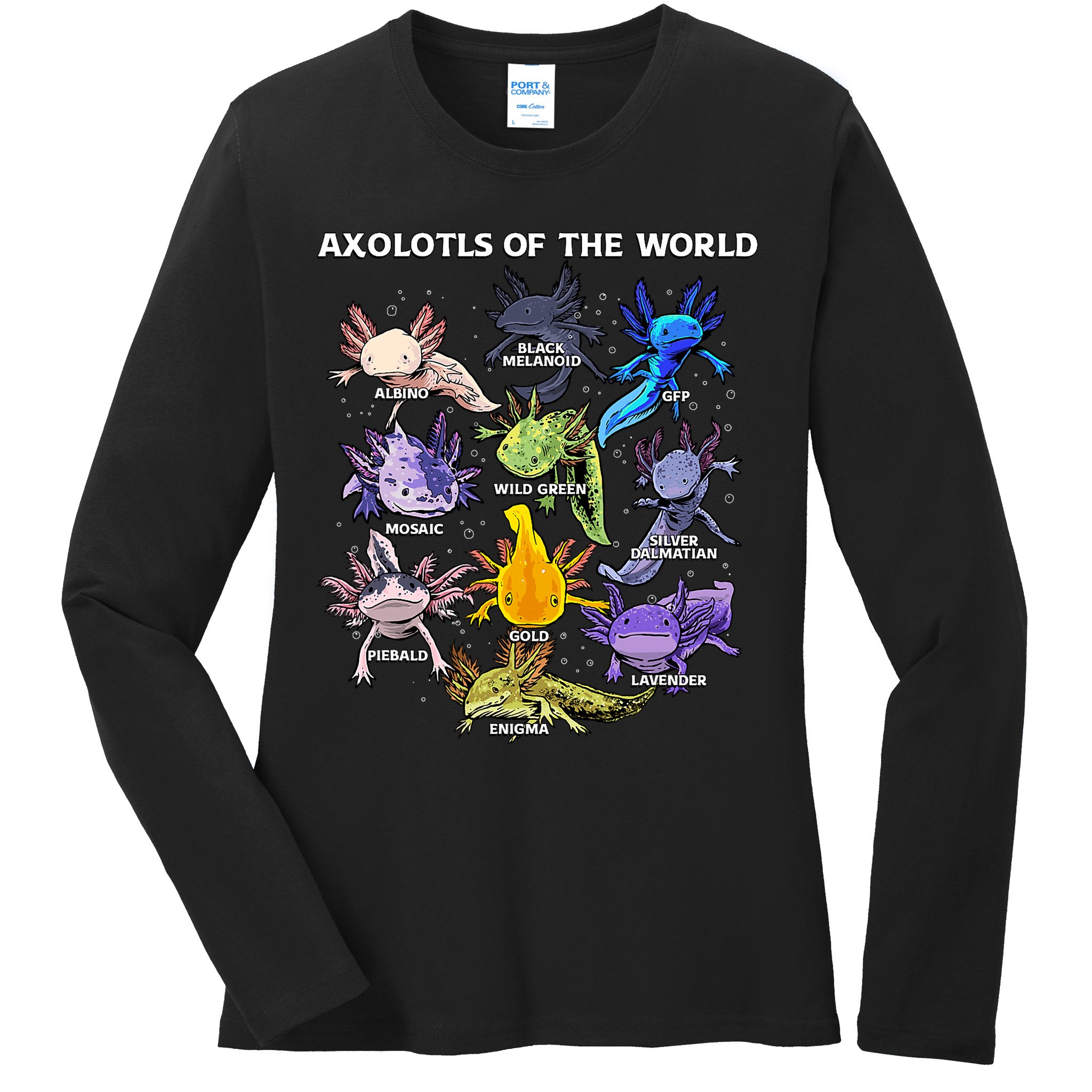 Axolotl Cute Axolotls Animals Of The World Herpetology Ladies Long Sleeve Shirt