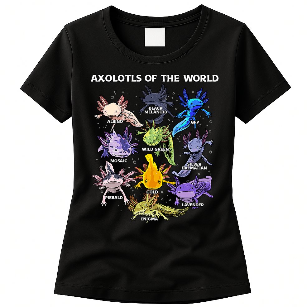 Axolotl Cute Axolotls Animals Of The World Herpetology Womens T-Shirt
