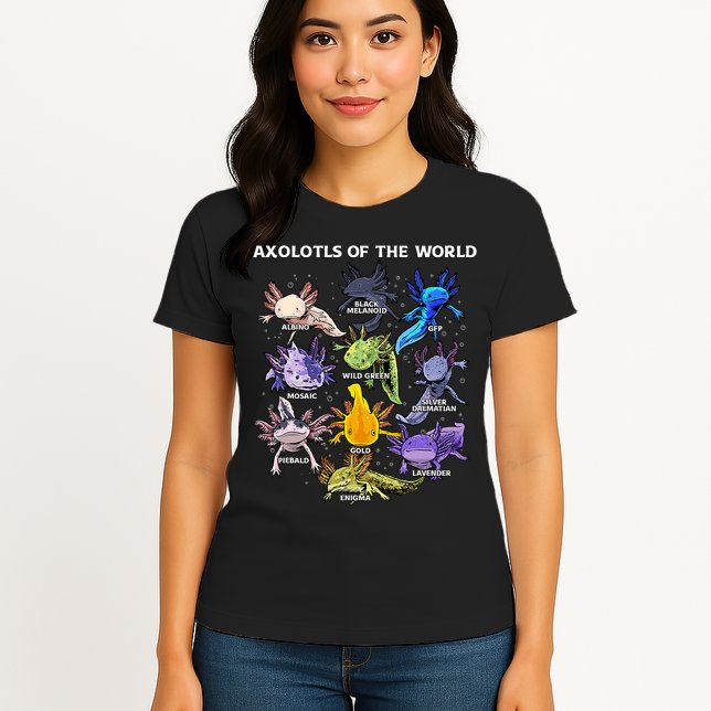Axolotl Cute Axolotls Animals Of The World Herpetology Womens T-Shirt