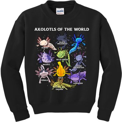 Axolotl Cute Axolotls Animals Of The World Herpetology Kids Sweatshirt