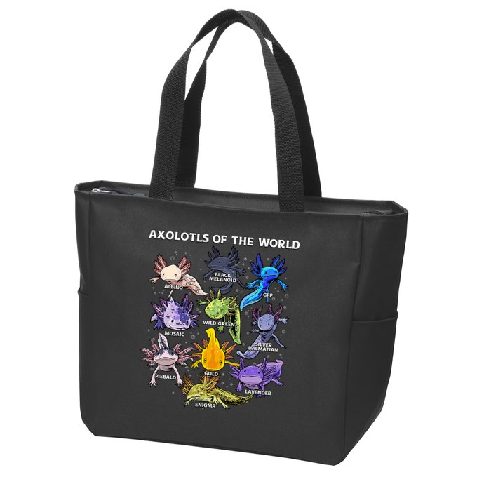 Axolotl Cute Axolotls Animals Of The World Herpetology Zip Tote Bag