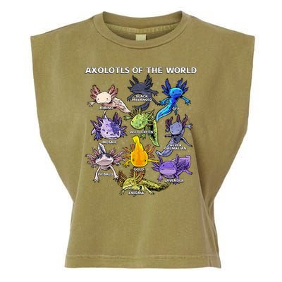 Axolotl Cute Axolotls Animals Of The World Herpetology Garment-Dyed Women's Muscle Tee