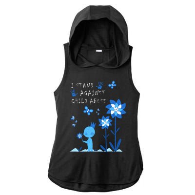 April Child Abuse Awareness Month Teacher Matching Ladies PosiCharge Tri-Blend Wicking Draft Hoodie Tank