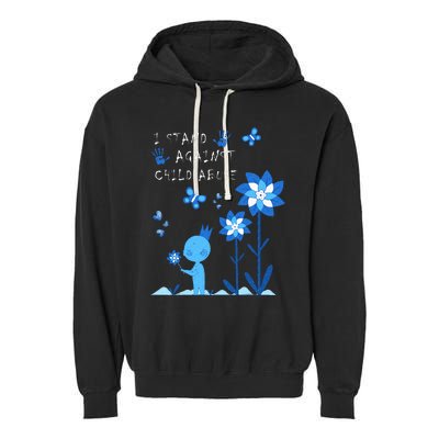 April Child Abuse Awareness Month Teacher Matching Garment-Dyed Fleece Hoodie