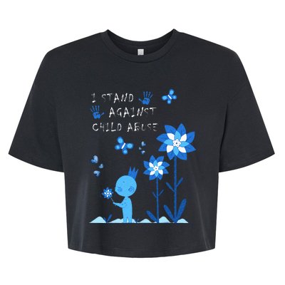 April Child Abuse Awareness Month Teacher Matching Bella+Canvas Jersey Crop Tee