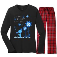 April Child Abuse Awareness Month Teacher Matching Women's Long Sleeve Flannel Pajama Set 