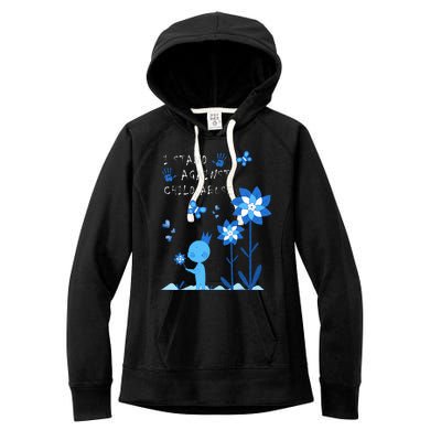 April Child Abuse Awareness Month Teacher Matching Women's Fleece Hoodie