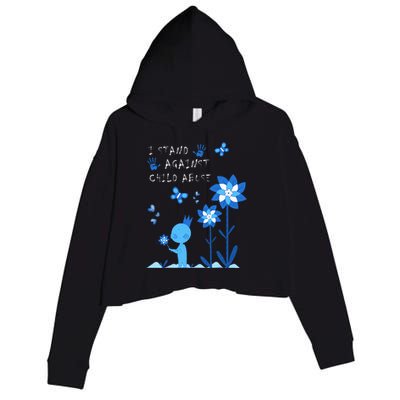 April Child Abuse Awareness Month Teacher Matching Crop Fleece Hoodie