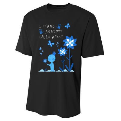 April Child Abuse Awareness Month Teacher Matching Performance Sprint T-Shirt