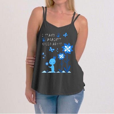 April Child Abuse Awareness Month Teacher Matching Women's Strappy Tank