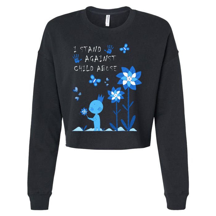 April Child Abuse Awareness Month Teacher Matching Cropped Pullover Crew