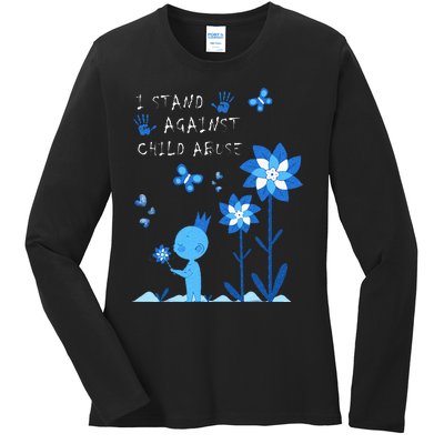 April Child Abuse Awareness Month Teacher Matching Ladies Long Sleeve Shirt