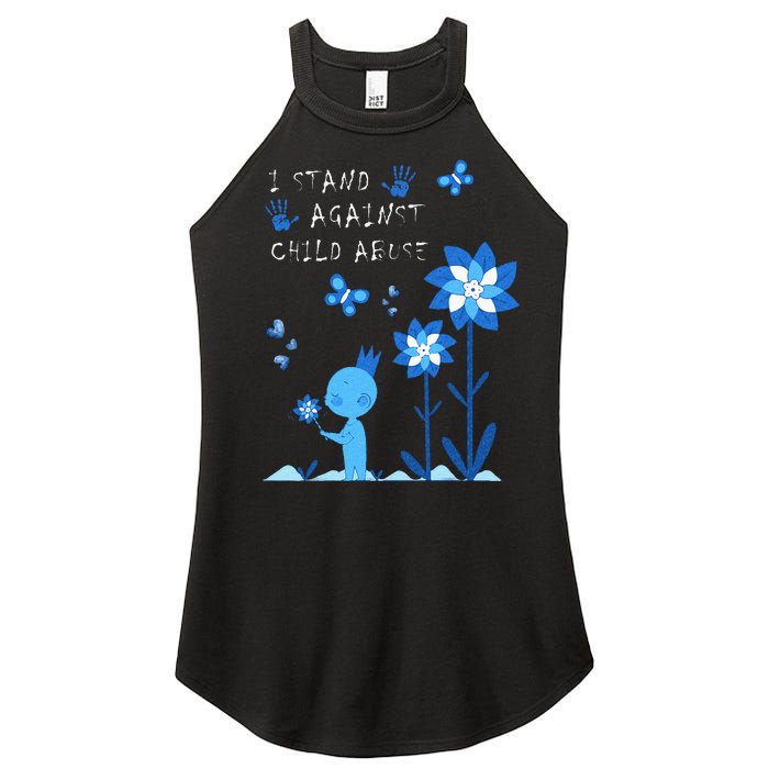 April Child Abuse Awareness Month Teacher Matching Women's Perfect Tri Rocker Tank