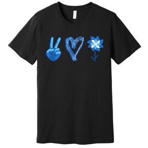 April Child Abuse Awareness Teacher Matching Peace Love Premium T-Shirt