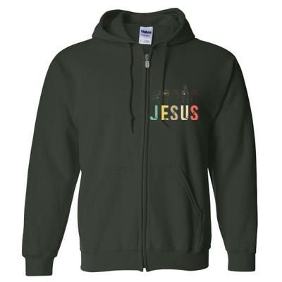 ASL Christian American Sign Language Religious Deaf Pride Full Zip Hoodie