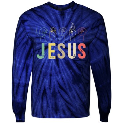 ASL Christian American Sign Language Religious Deaf Pride Tie-Dye Long Sleeve Shirt