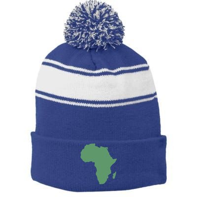 African Continent And Map Of Africa Clothing And Gift Stripe Pom Pom Beanie