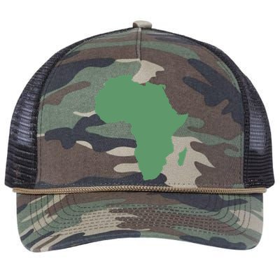 African Continent And Map Of Africa Clothing And Gift Retro Rope Trucker Hat Cap