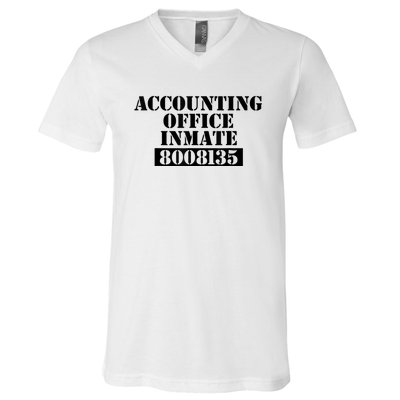 Accountant Costume Accounting Office Inmate Costume V-Neck T-Shirt