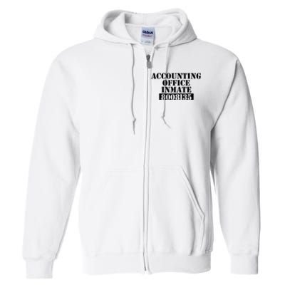 Accountant Costume Accounting Office Inmate Costume Full Zip Hoodie