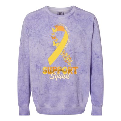 Appendix Cancer Awareness Support Squad Ribbon Butterflies Colorblast Crewneck Sweatshirt