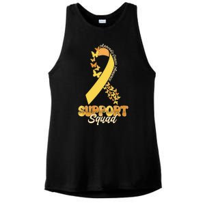 Appendix Cancer Awareness Support Squad Ribbon Butterflies Ladies PosiCharge Tri-Blend Wicking Tank