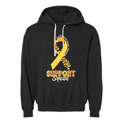 Appendix Cancer Awareness Support Squad Ribbon Butterflies Garment-Dyed Fleece Hoodie
