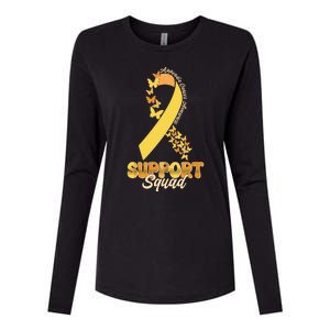 Appendix Cancer Awareness Support Squad Ribbon Butterflies Womens Cotton Relaxed Long Sleeve T-Shirt