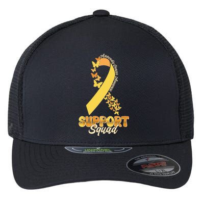 Appendix Cancer Awareness Support Squad Ribbon Butterflies Flexfit Unipanel Trucker Cap