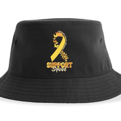 Appendix Cancer Awareness Support Squad Ribbon Butterflies Sustainable Bucket Hat
