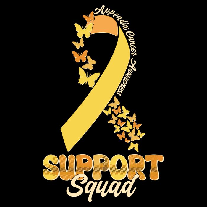 Appendix Cancer Awareness Support Squad Ribbon Butterflies Sustainable Bucket Hat