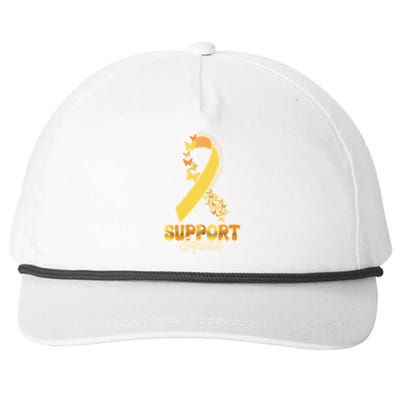 Appendix Cancer Awareness Support Squad Ribbon Butterflies Snapback Five-Panel Rope Hat