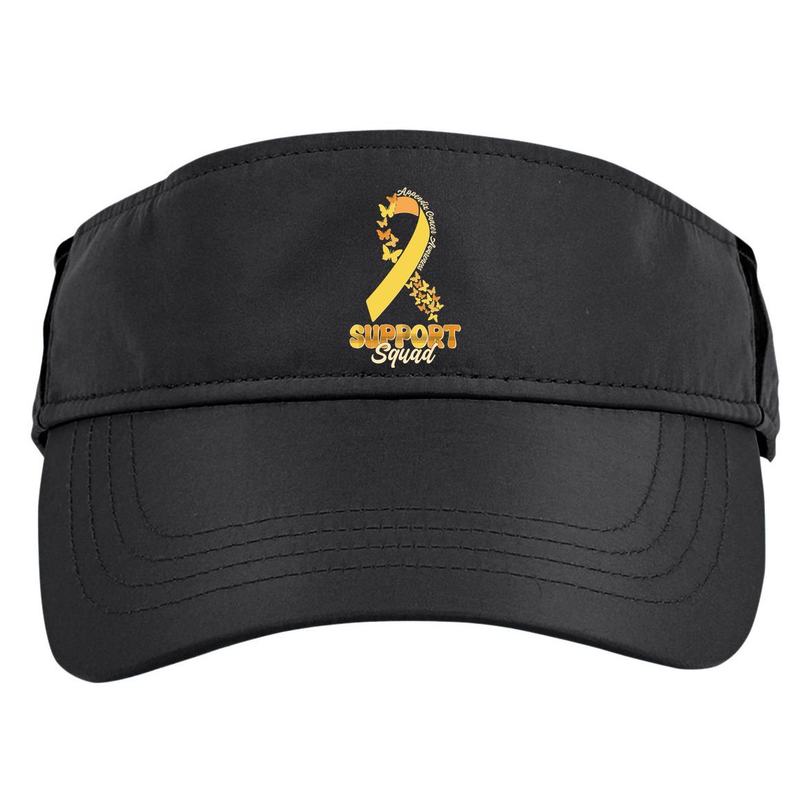Appendix Cancer Awareness Support Squad Ribbon Butterflies Adult Drive Performance Visor