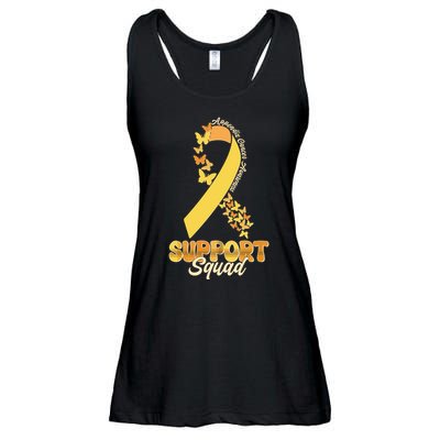 Appendix Cancer Awareness Support Squad Ribbon Butterflies Ladies Essential Flowy Tank