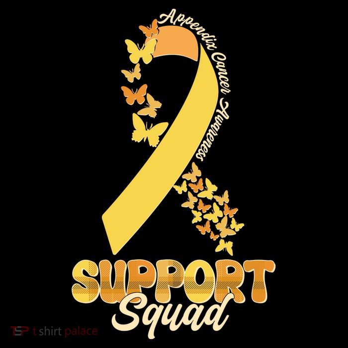 Appendix Cancer Awareness Support Squad Ribbon Butterflies 16 in Basic Backpack