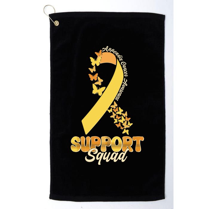Appendix Cancer Awareness Support Squad Ribbon Butterflies Golf Towel