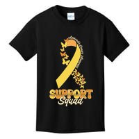 Appendix Cancer Awareness Support Squad Ribbon Butterflies Kids T-Shirt