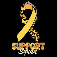 Appendix Cancer Awareness Support Squad Ribbon Butterflies Kids T-Shirt
