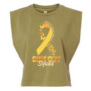 Appendix Cancer Awareness Support Squad Ribbon Butterflies Garment-Dyed Women's Muscle Tee