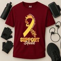 Appendix Cancer Awareness Support Squad Ribbon Butterflies Cooling Performance Crew T-Shirt