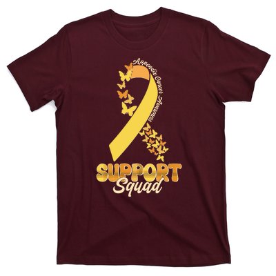 Appendix Cancer Awareness Support Squad Ribbon Butterflies T-Shirt