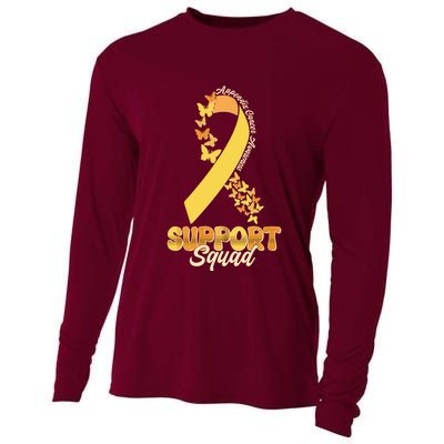 Appendix Cancer Awareness Support Squad Ribbon Butterflies Cooling Performance Long Sleeve Crew