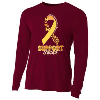 Appendix Cancer Awareness Support Squad Ribbon Butterflies Cooling Performance Long Sleeve Crew