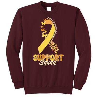 Appendix Cancer Awareness Support Squad Ribbon Butterflies Tall Sweatshirt