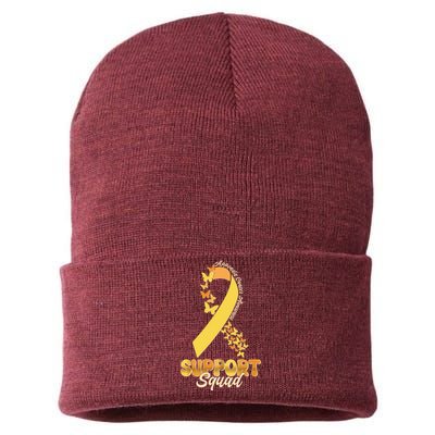 Appendix Cancer Awareness Support Squad Ribbon Butterflies Sustainable Knit Beanie