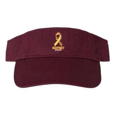 Appendix Cancer Awareness Support Squad Ribbon Butterflies Valucap Bio-Washed Visor