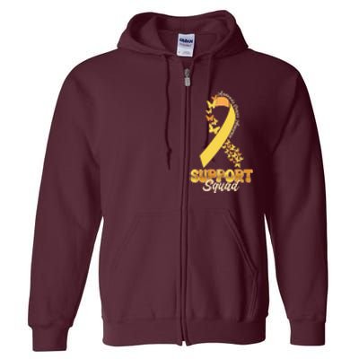 Appendix Cancer Awareness Support Squad Ribbon Butterflies Full Zip Hoodie