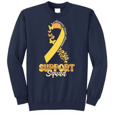 Appendix Cancer Awareness Support Squad Ribbon Butterflies Sweatshirt