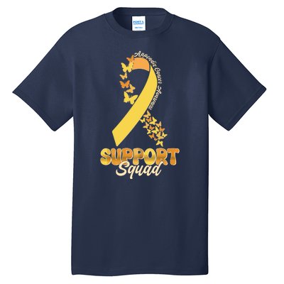 Appendix Cancer Awareness Support Squad Ribbon Butterflies Tall T-Shirt