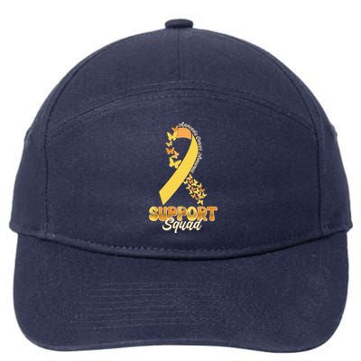 Appendix Cancer Awareness Support Squad Ribbon Butterflies 7-Panel Snapback Hat